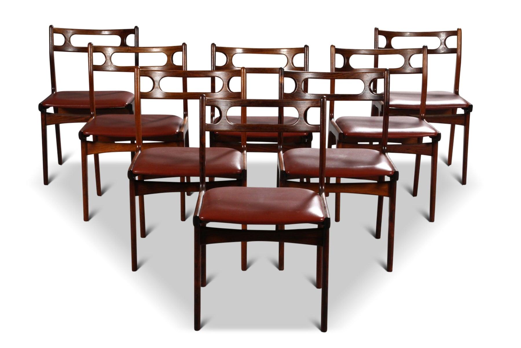 Set of 8 Rosewood Model 138 Dining Chairs by Johannes Andersen 2