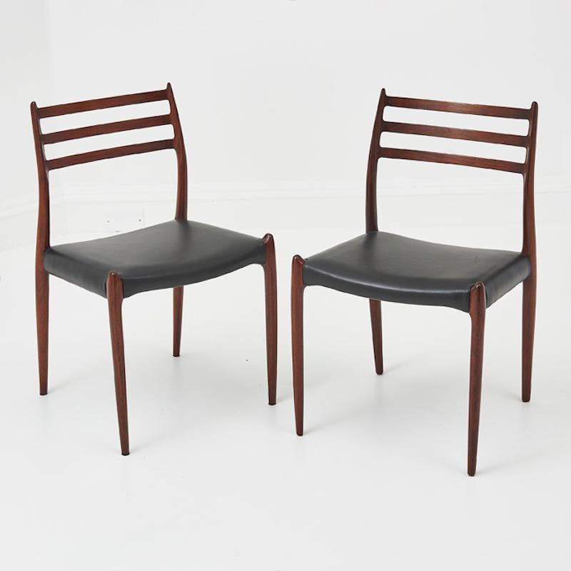 20th Century Set of 8 Rosewood Niels Otto Moller dining chairs model 78 For Sale