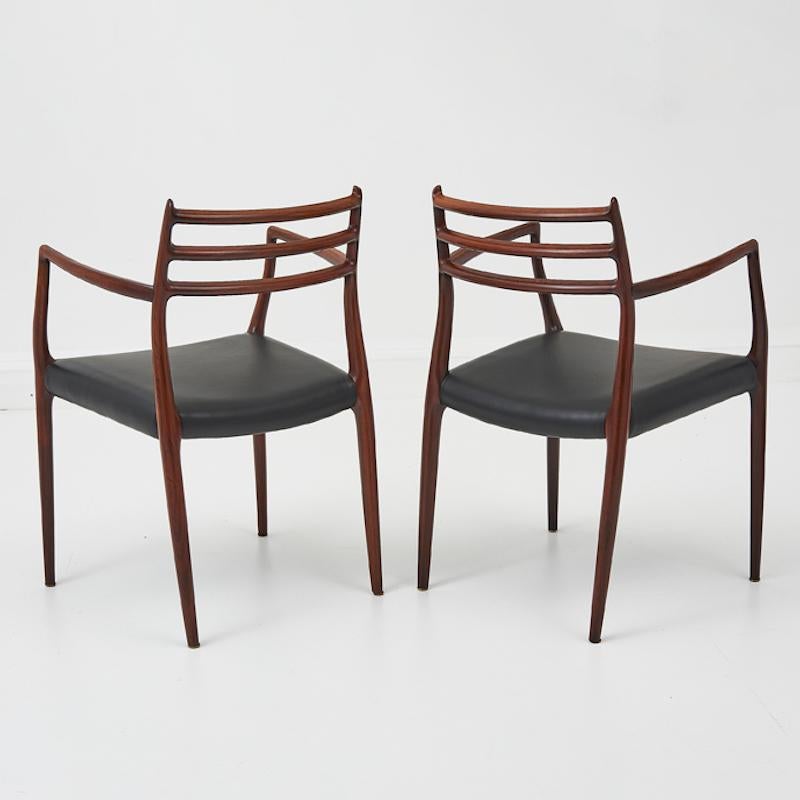 Set of 8 Rosewood Niels Otto Moller dining chairs model 78 For Sale 2