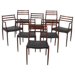 Ensemble de 8 chaises de salle à manger Niels Otto Moller modèle 78