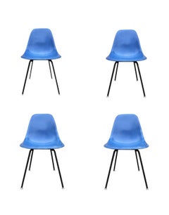 Set of 8 Royal Blue Herman Miller Eames Dining Chairs