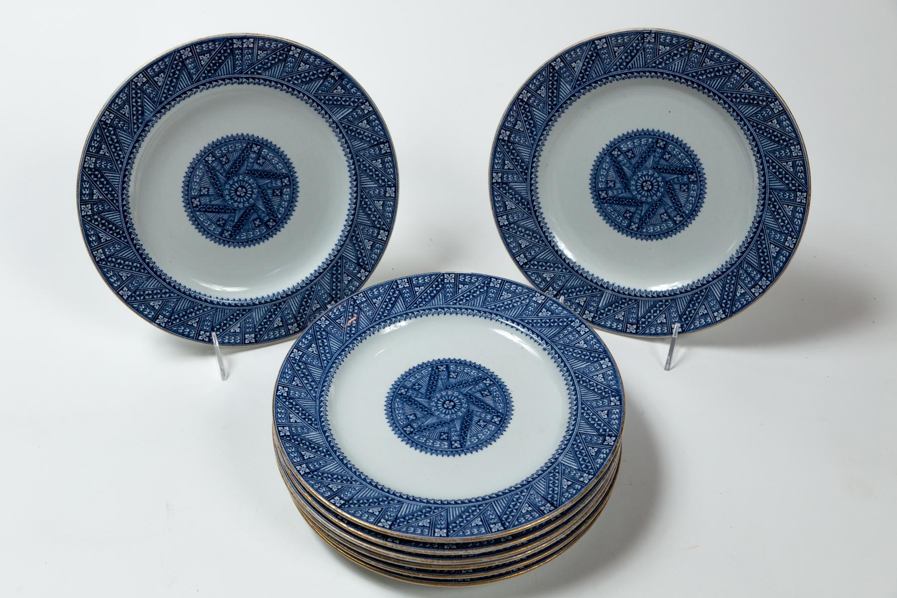 Aesthetic Movement Set of 8 Royal Worcester Aesthetic Period Plates, 19th Century, England For Sale