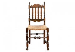 Set of 8 Rustic Banister Back Side Chairs