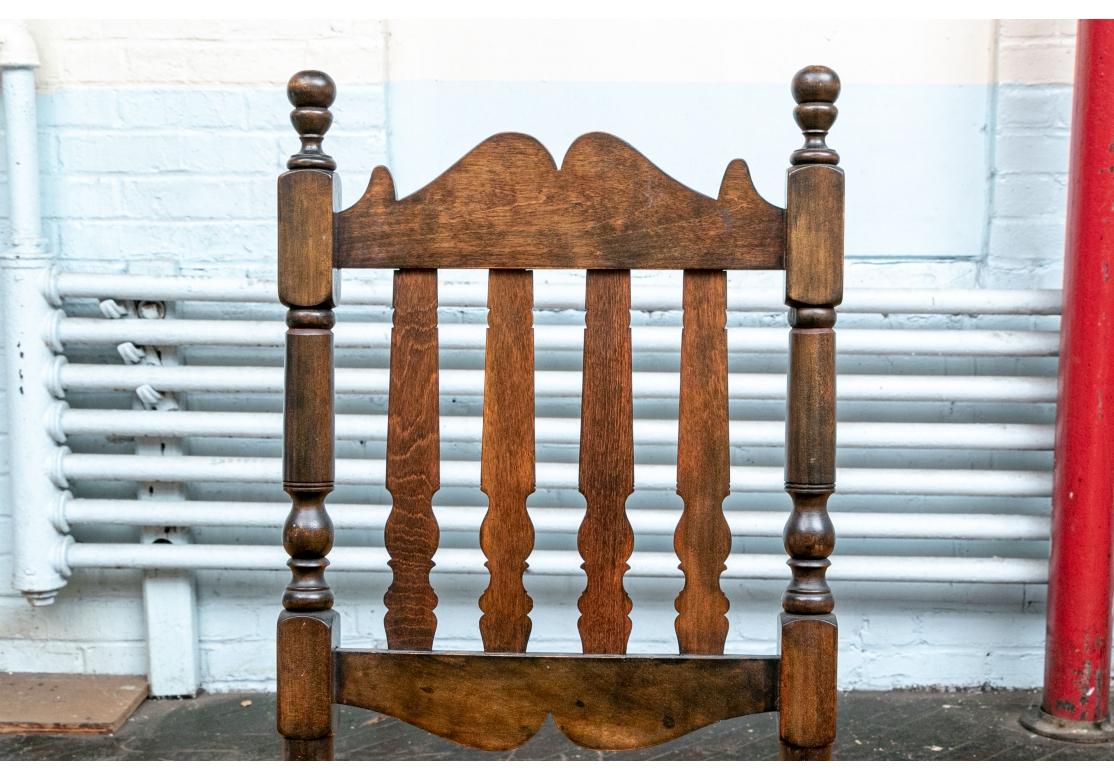 Set of 8 Rustic Banister Back Side Chairs For Sale 3