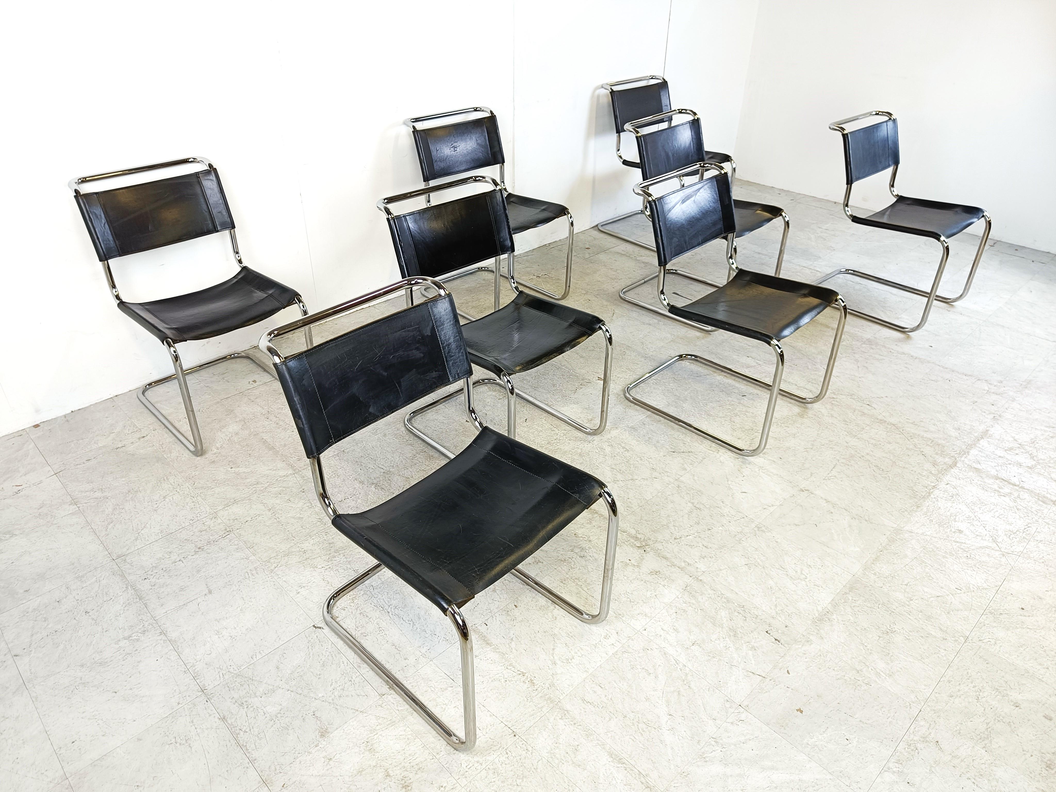 Late 20th Century Set of 8 S33 dining chairs by Mart Stom for Thonet, 1970s 
