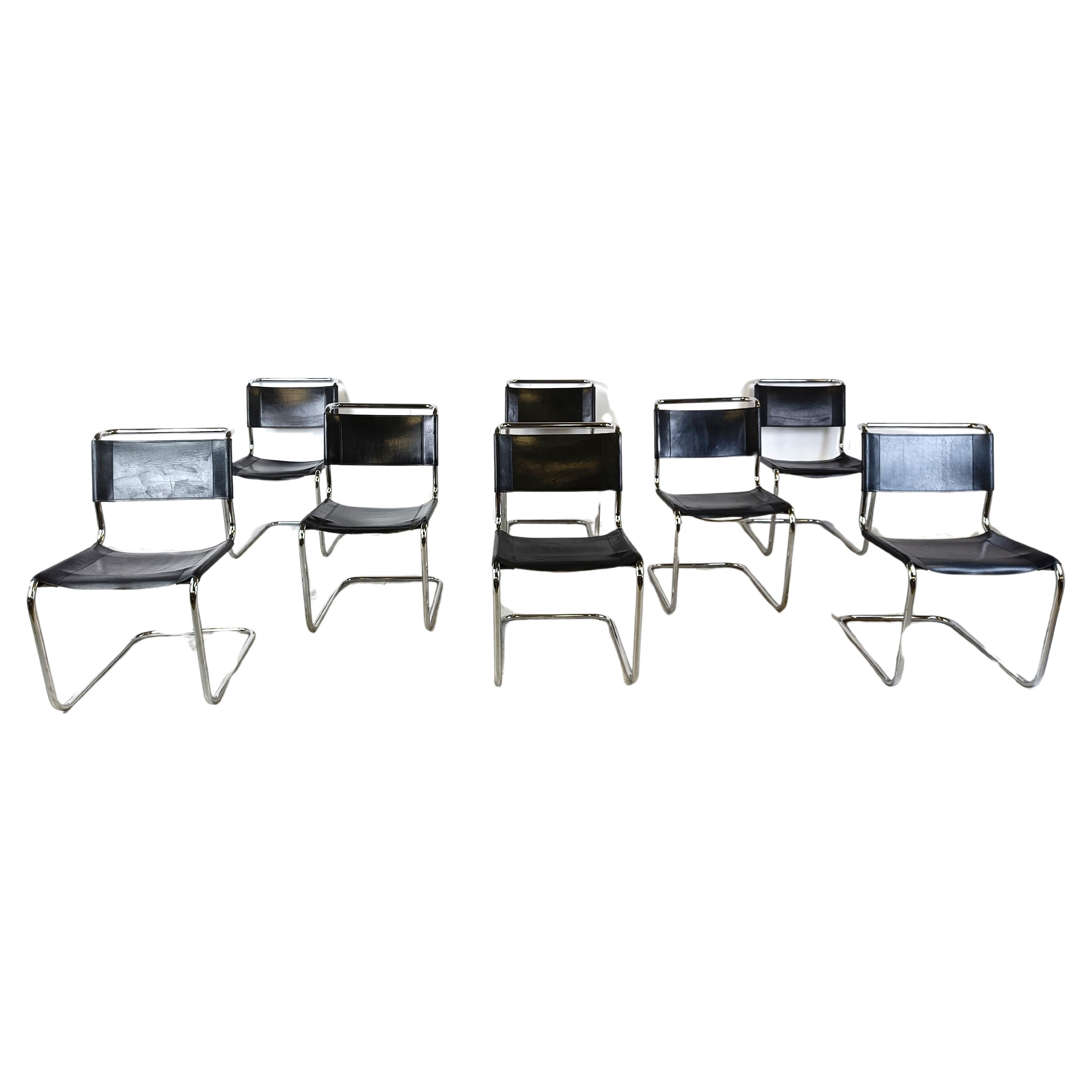 Set of 8 S33 dining chairs by Mart Stom for Thonet, 1970s 