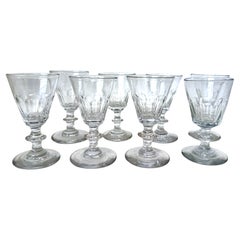 Set of (8) Saint-Louis Crystal Fine Quality Port Glasses. French Circa 1890