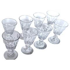 Set of (8) Saint-Louis Crystal Fine Quality Port/Sherry Glasses. French Ca. 1890