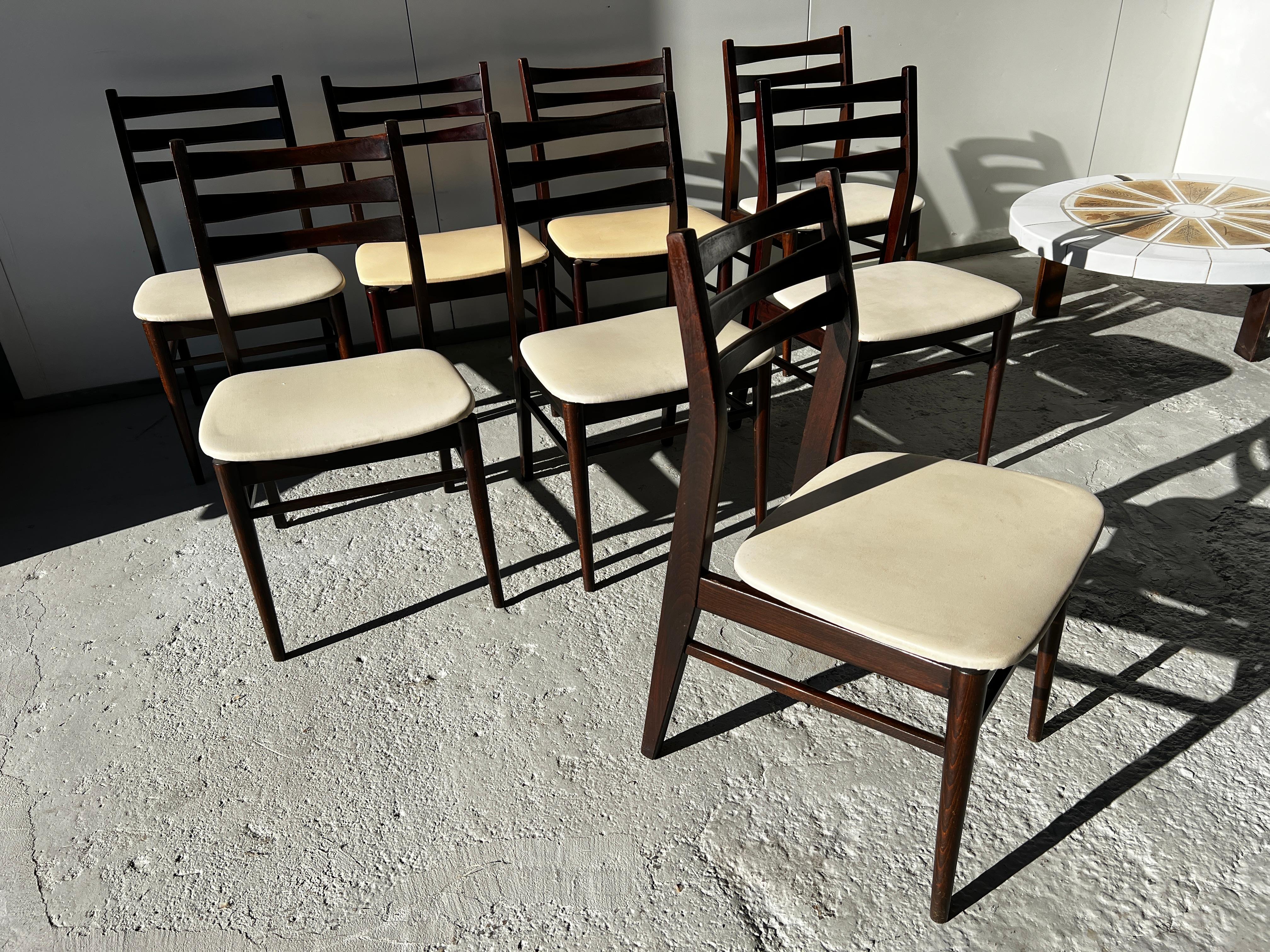 Danish Set of 8 Scandinavian chairs by Vestervig Eriksen for BRBR Tromborg 1960 For Sale