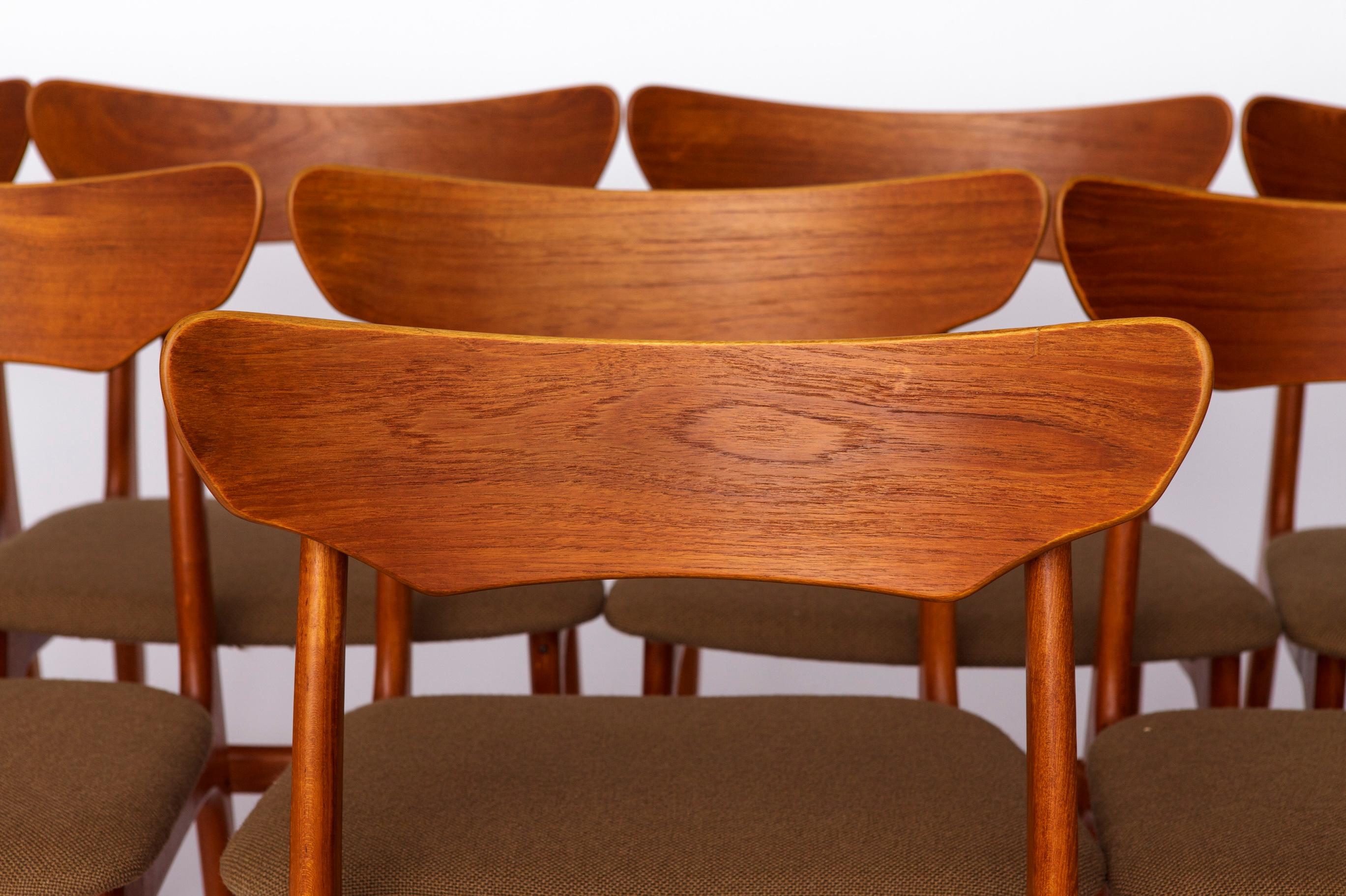 Tessuto Set di 8 sedie Schiønning & Elgaard - Design danese degli anni '60 per HS Møbler, teak in vendita