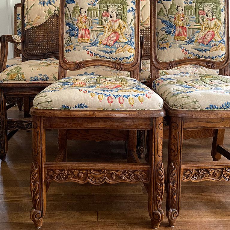 Set of 8 Schumacher Provincial Wood Chinoiserie Dining Chairs by Interior Crafts 5