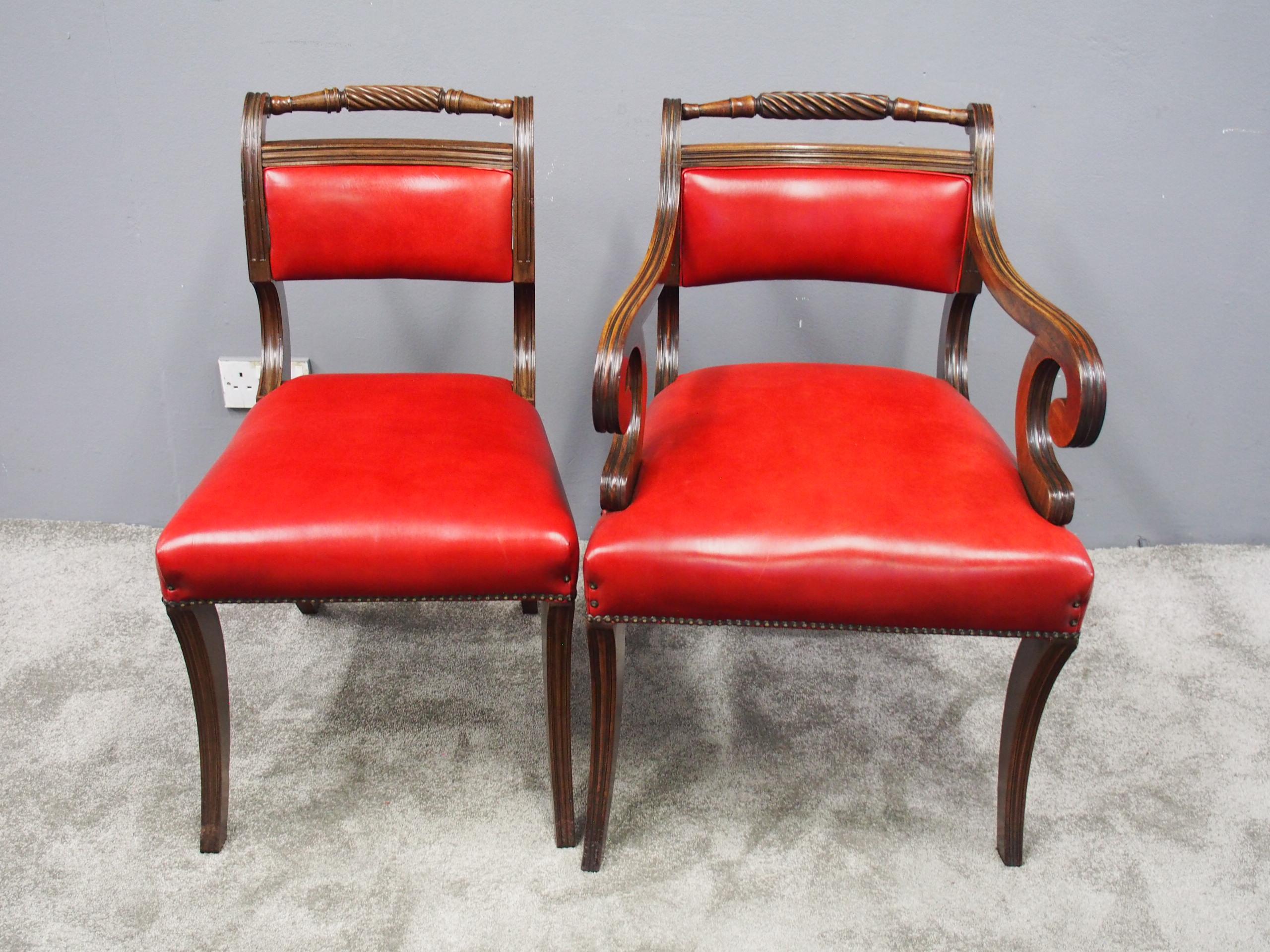 Set of 8 Scottish Regency Mahogany Dining Chairs For Sale 5