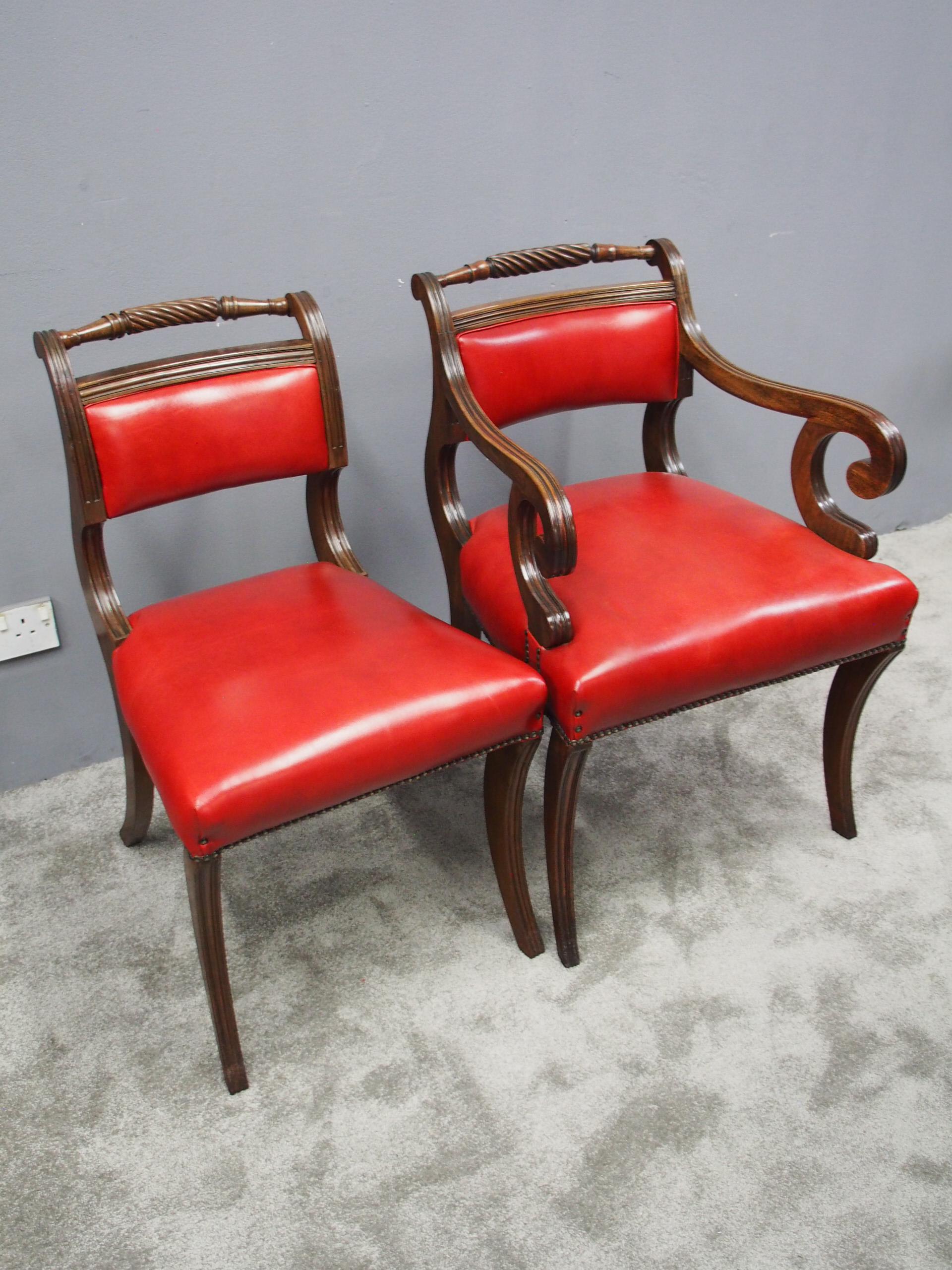 Set of 8 Scottish Regency Mahogany Dining Chairs For Sale 6