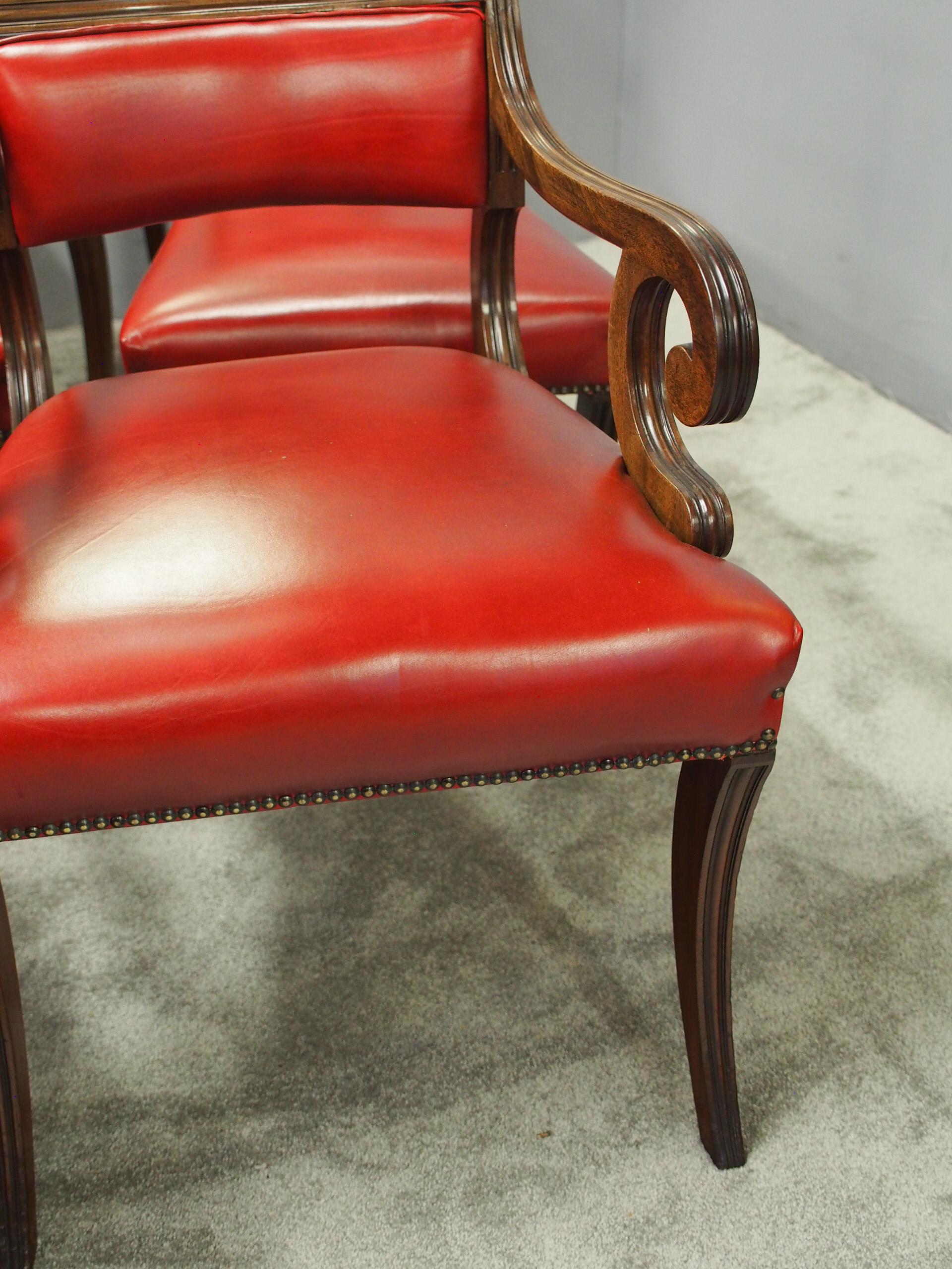 Set of 8 Scottish Regency Mahogany Dining Chairs In Good Condition For Sale In Edinburgh, GB