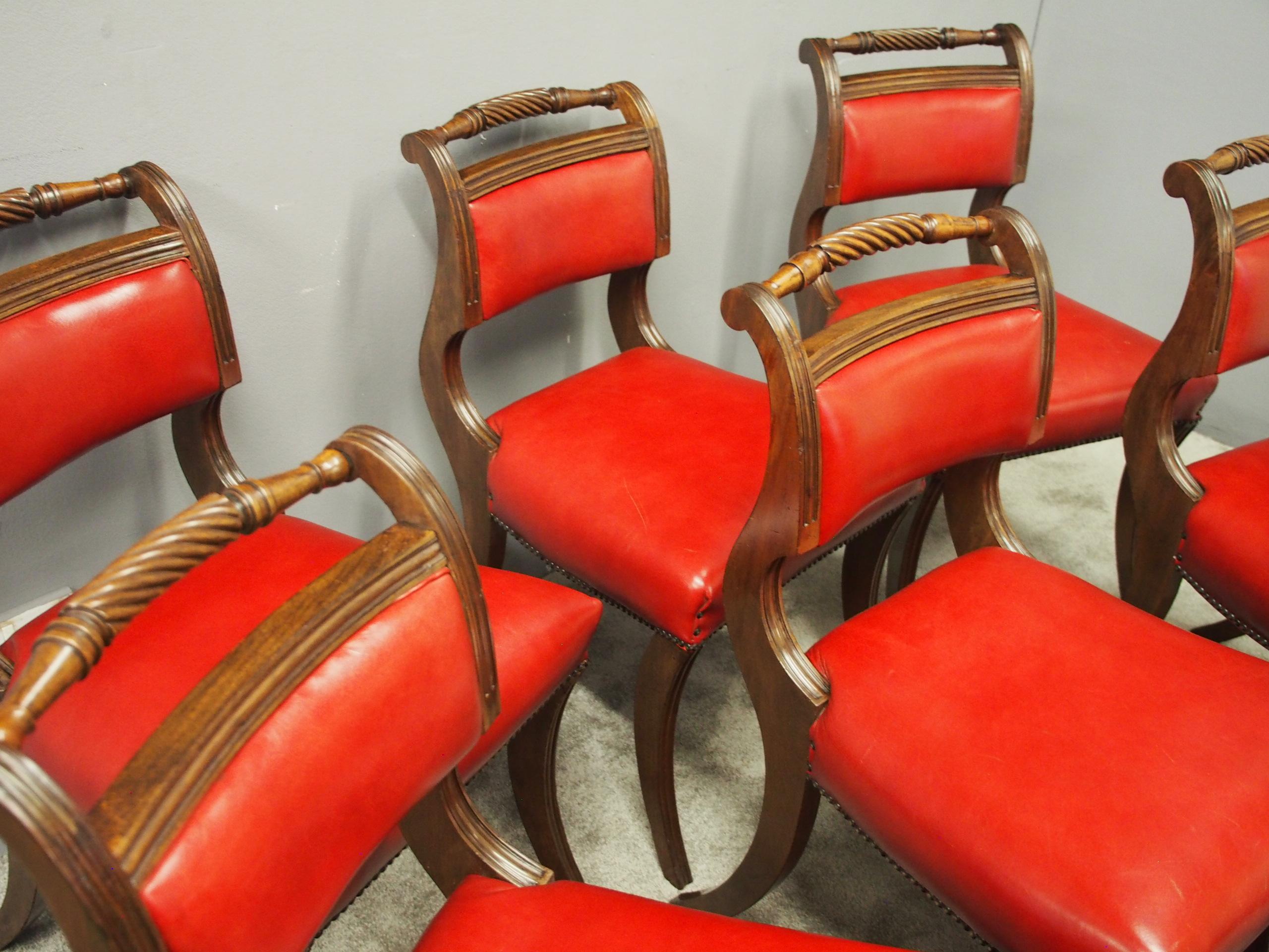 Set of 8 Scottish Regency Mahogany Dining Chairs For Sale 2