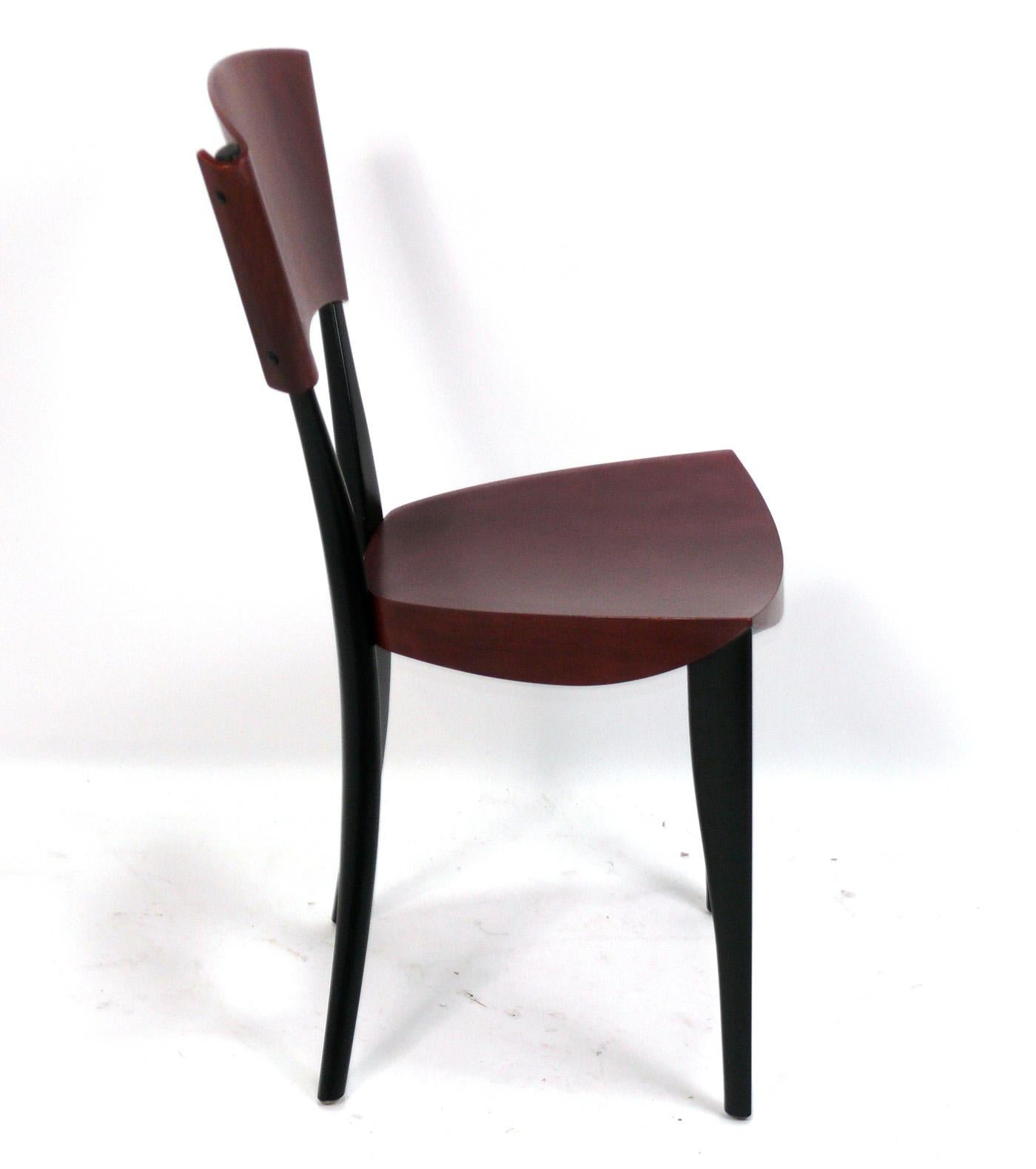 Mid-Century Modern Set of 8 Sculptural Italian Dining Chairs by Mancini and Dorell 4 Sawaya Moroni For Sale