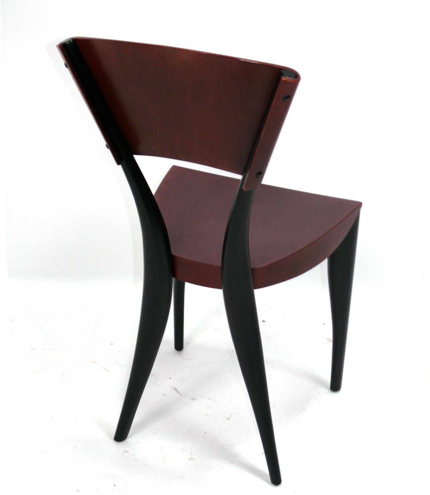 Set of 8 Sculptural Italian Dining Chairs by Mancini and Dorell 4 Sawaya Moroni In Good Condition For Sale In Atlanta, GA
