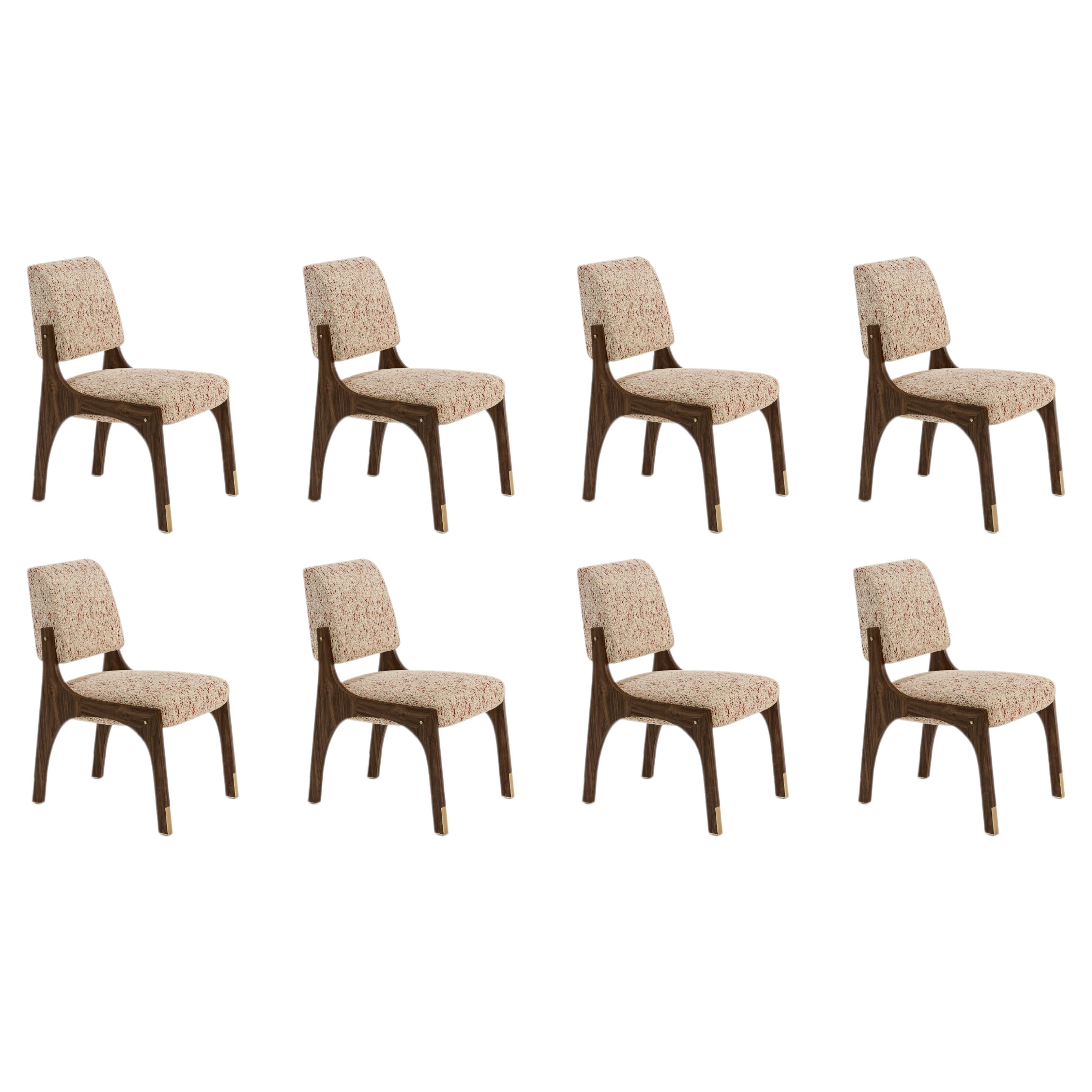8 skulpturale esstischstühle Arches II aus nussbaumholz von InsidherLand