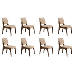 Lot de 8 chaises de salle à manger Arches II, Noyer et Tan, par InsidherLand