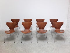 Set of 8 'Series 7' Chairs in Teak by Arne Jacobsen for Fritz Hansen, 1955