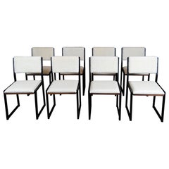 8x Shaker Modern Chair by Ambrozia, Walnut, Leather & Shearling