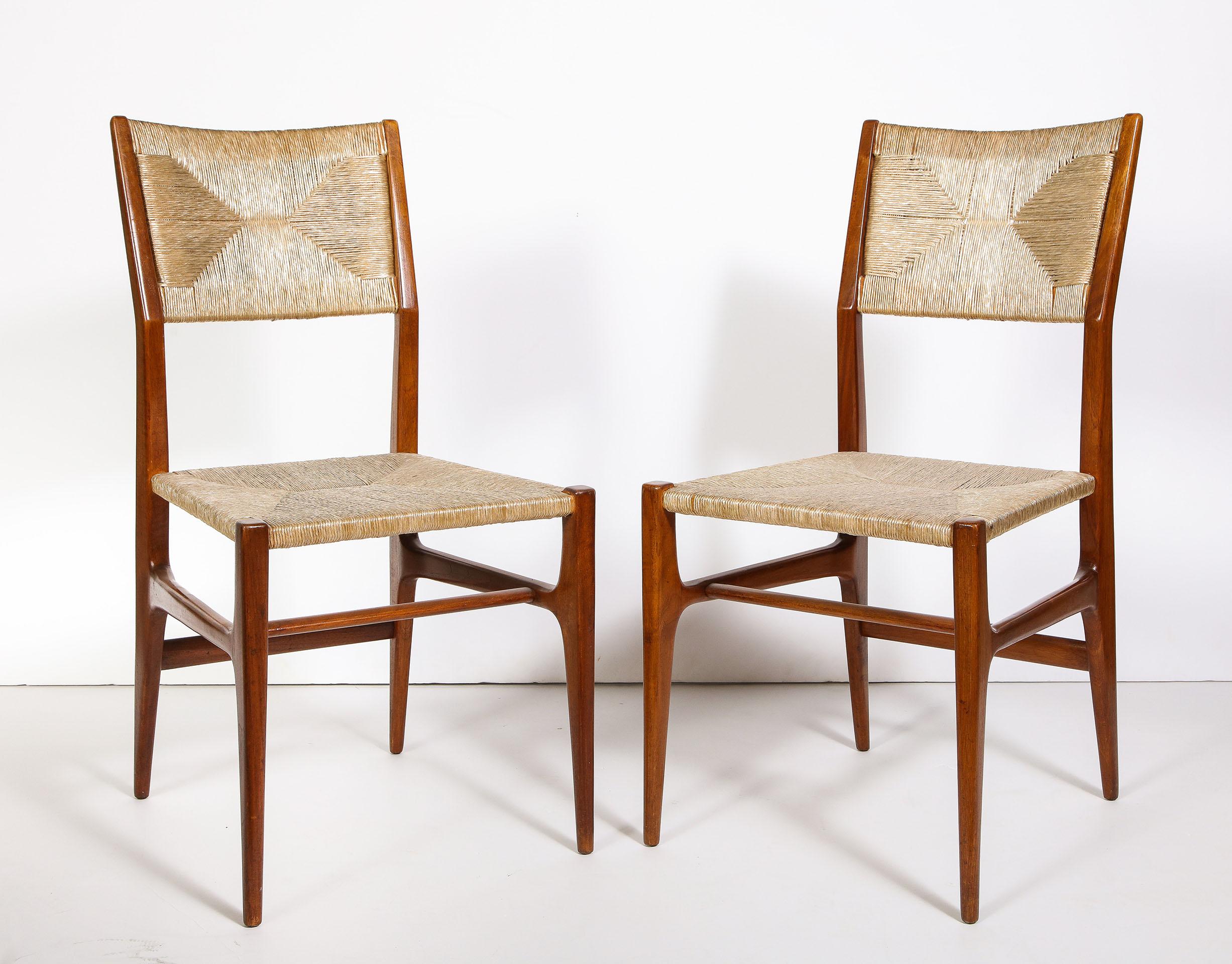 Solid mahogany frames with upholstered glossy coated twine seat and backrest.