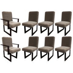 Set of 8 Signed "Cubist" Dining Chairs by Vladimir Kagan with Original Labels