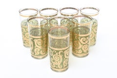 Culver Mid-Century Modern Signed Highballs Glass Barware Mid-Century Modern