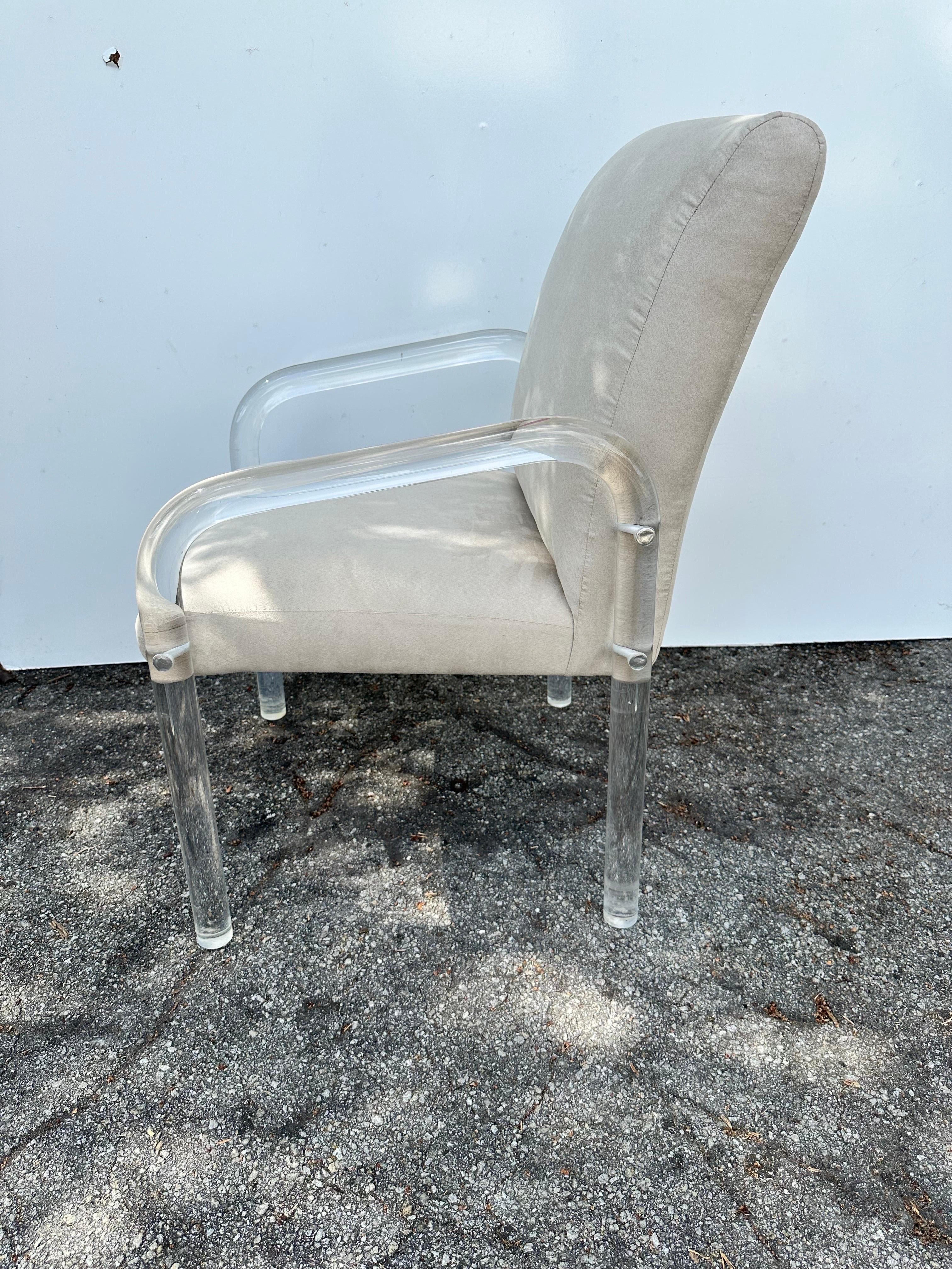 Set of 8  signed Lion in Frost Lucite Armchairs  For Sale 9