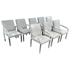 Set of 8  signed Lion in Frost Lucite Armchairs