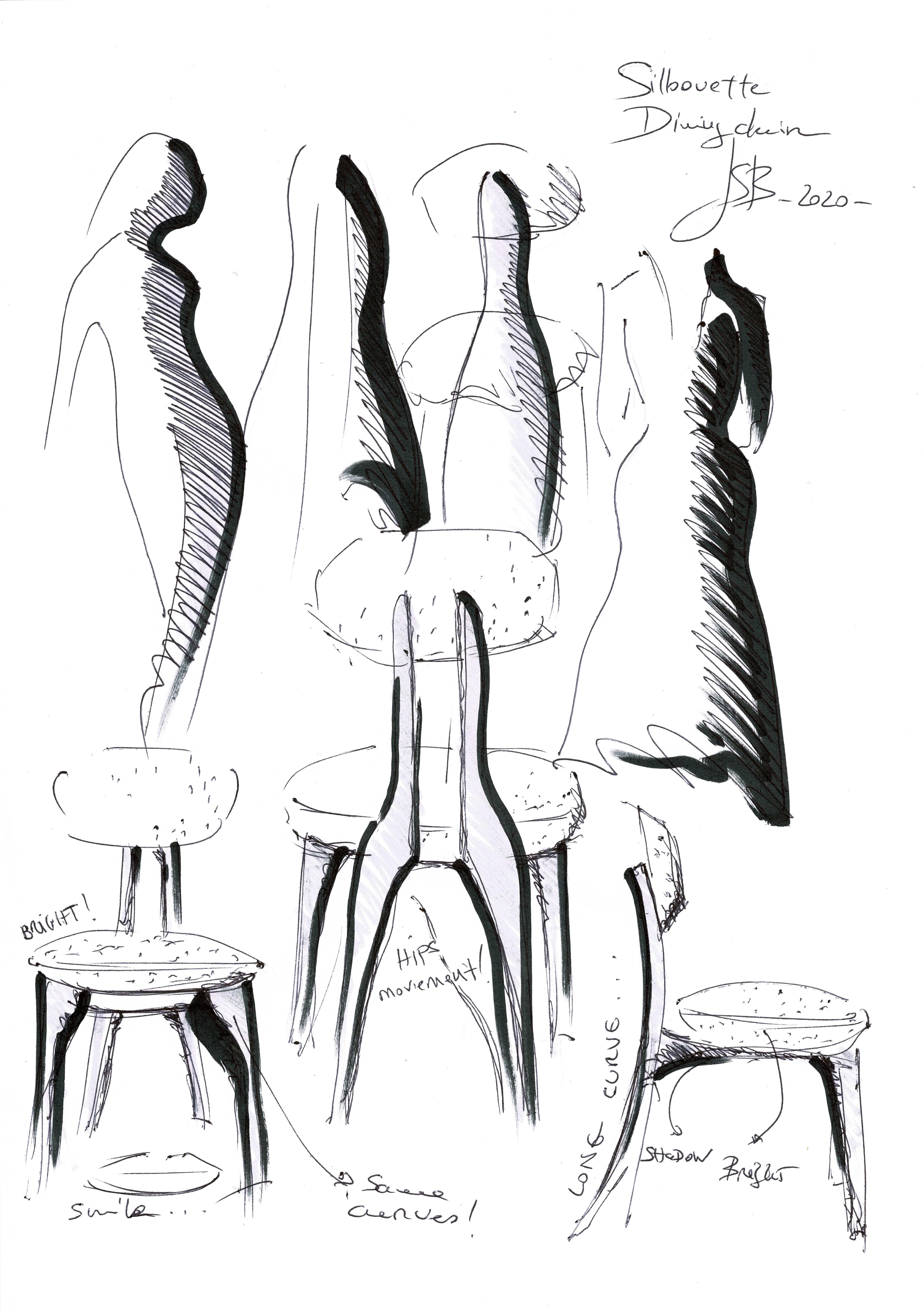 Set of 8 Silhouette Dining Chairs, InsidherLand by Joana Santos Barbosa For Sale 6