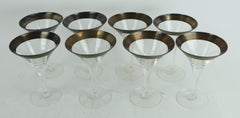 Satz von 8 Silberband-Martini-Gläsern:: die Dorothy Thorpe zugeschrieben werden