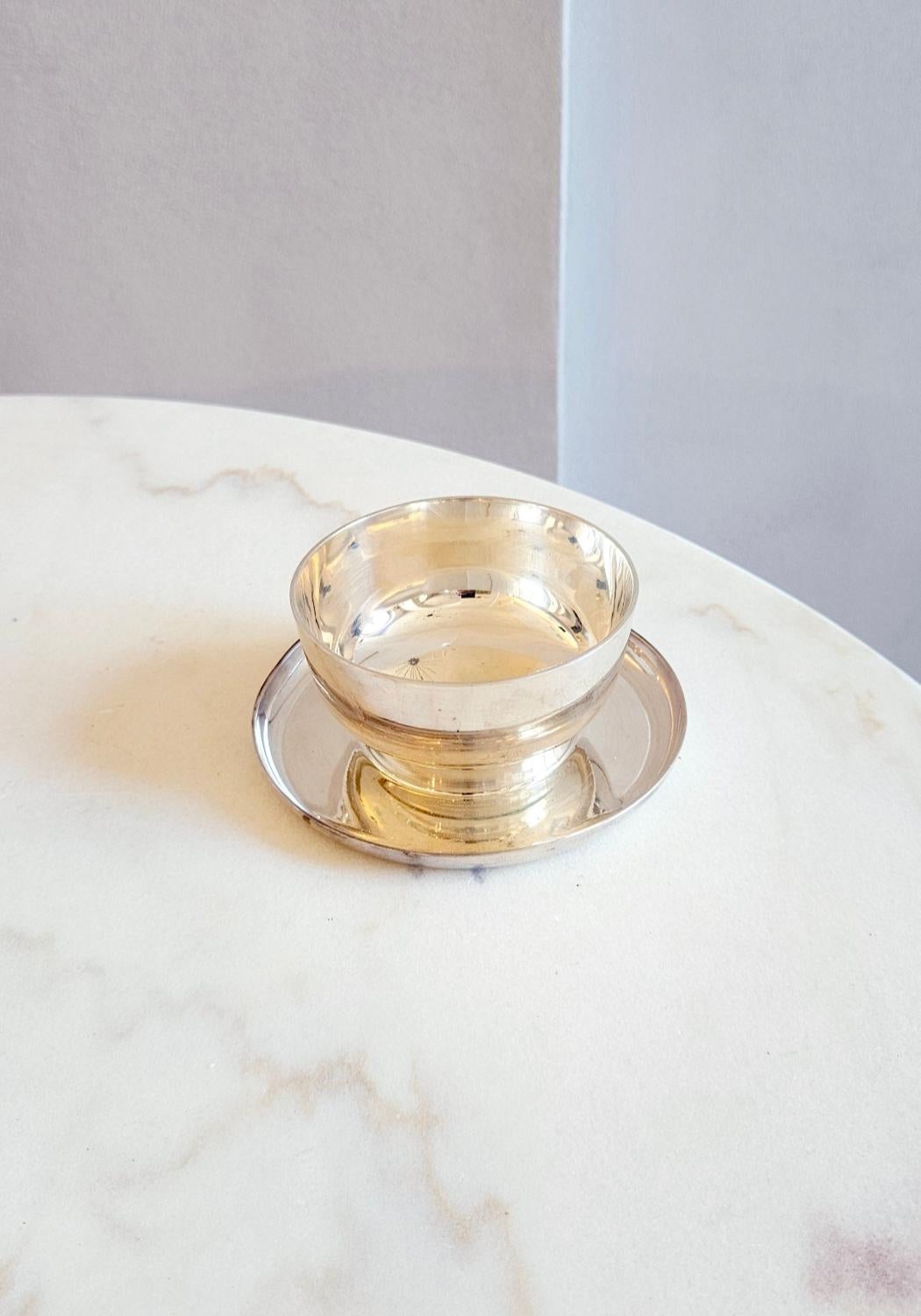 Set of 8 Silver Krupp Milano Gelato Bowls with base 1