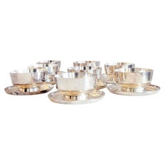 Set of 8 Silver Krupp Milano Gelato Bowls with base