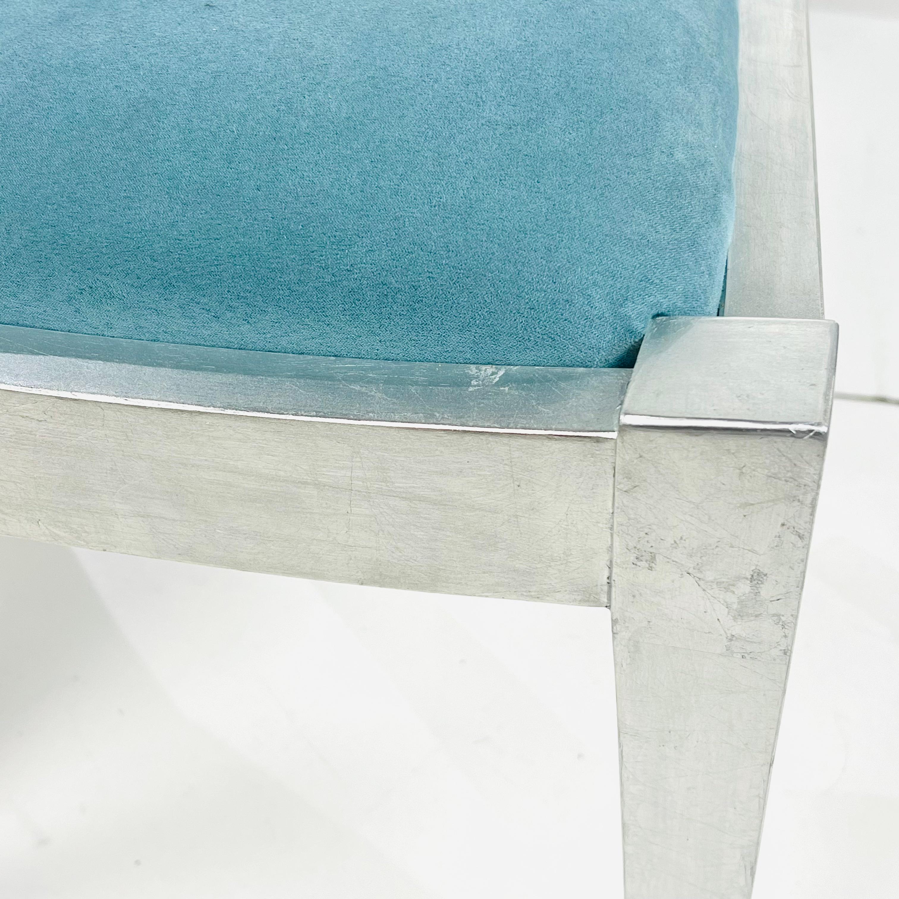 Set of 8 Silver Leaf Dining Chairs in the Style of Karl Springer 5