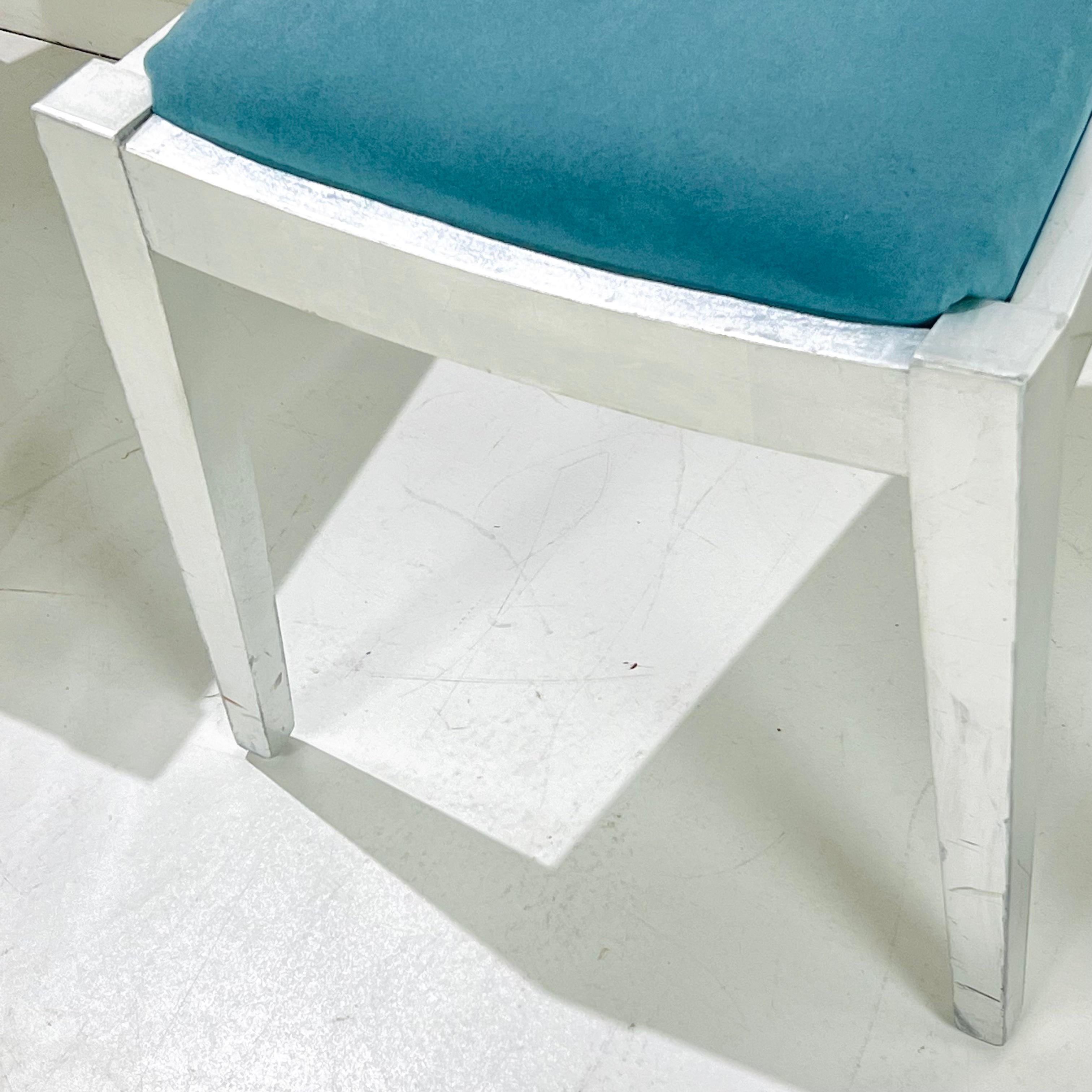 Set of 8 Silver Leaf Dining Chairs in the Style of Karl Springer 6