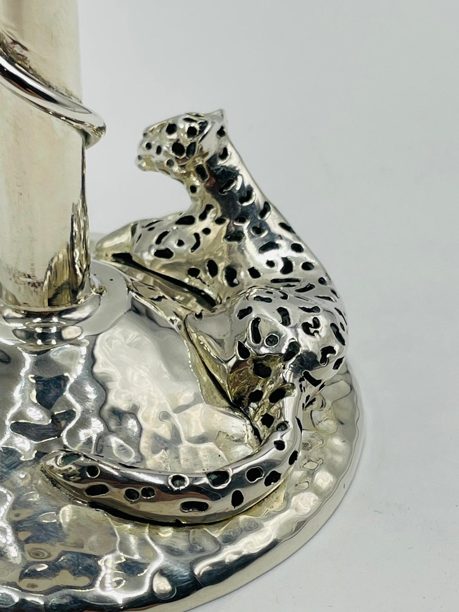 Set of 8 Silver Plated & Crushed Emerald Wine/Water Goblets by Emilia Castillo For Sale 12