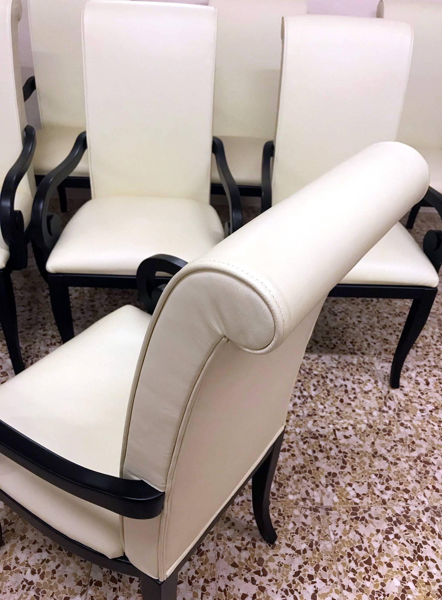 Contemporary Set of Six Sinuous Art Deco Chairs