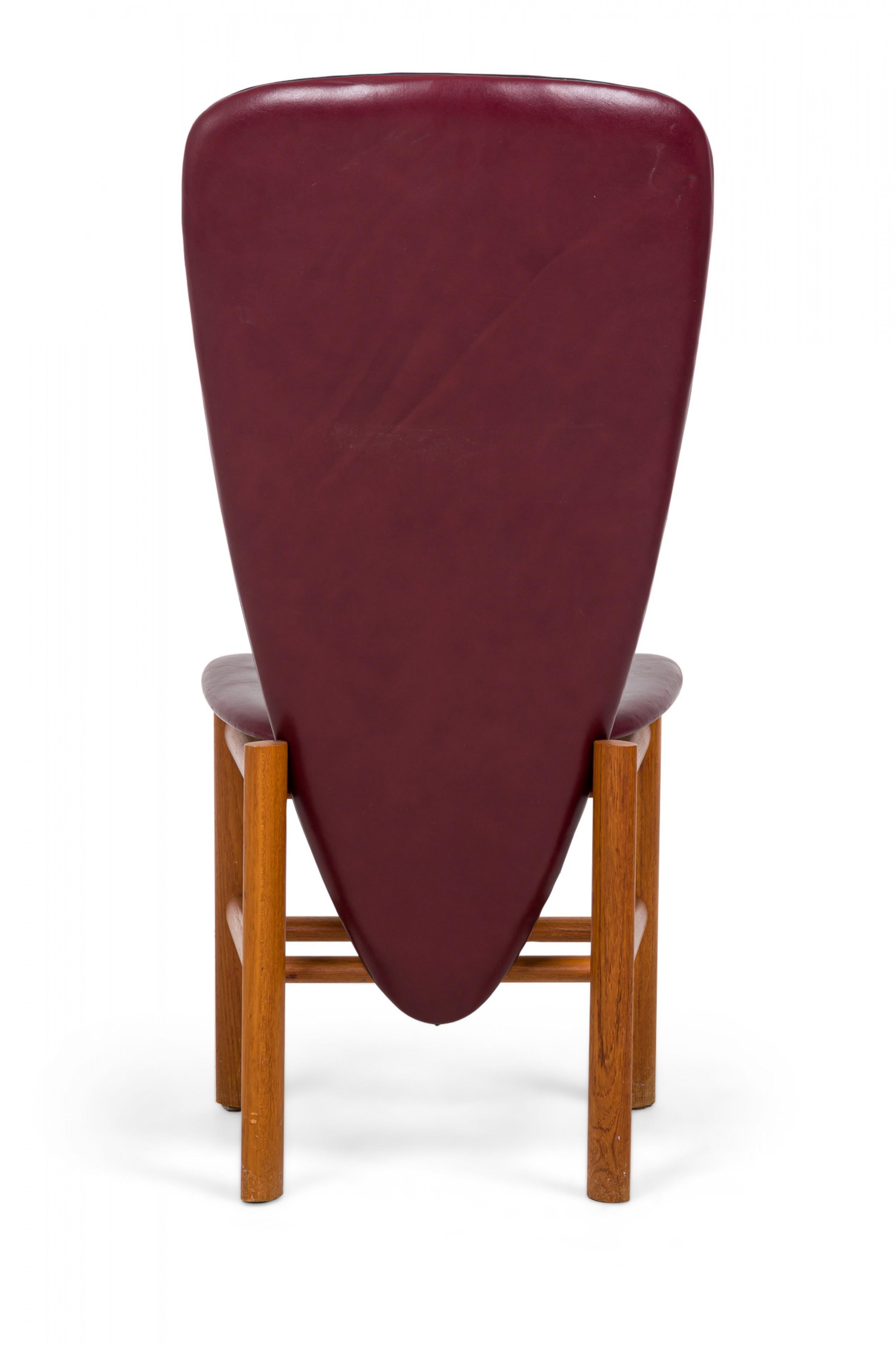 20th Century Set of 8 Skovby Møbelfabrik Danish Modern Teak Red Upholstered Dining Chairs For Sale