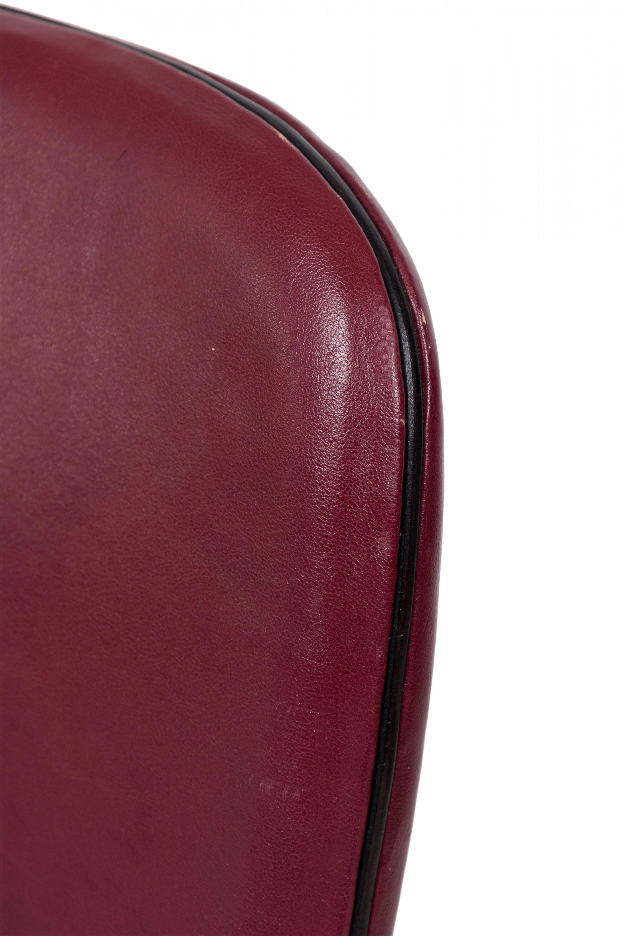 Set of 8 Skovby Møbelfabrik Danish Modern Teak Red Upholstered Dining Chairs For Sale 1