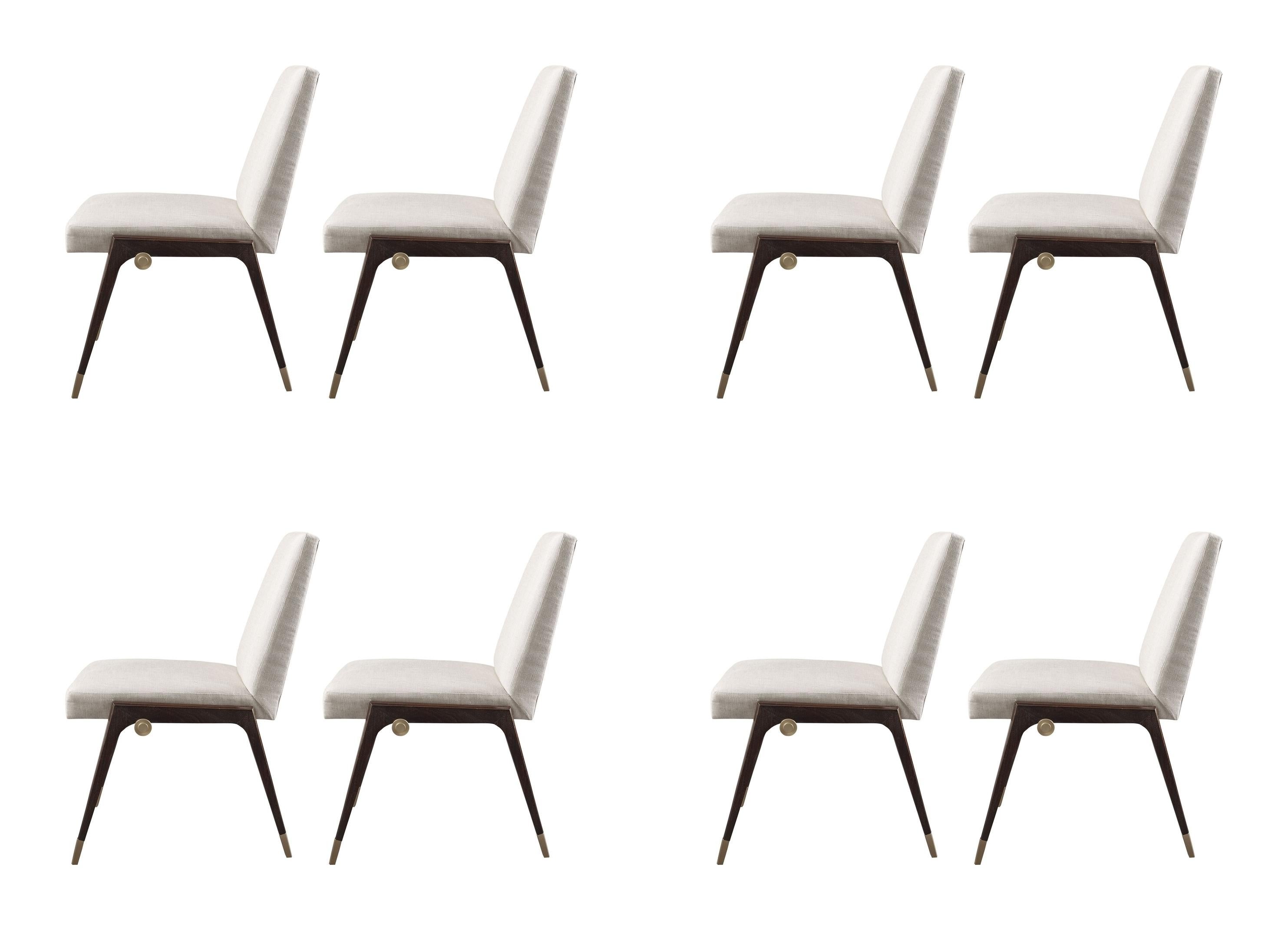 Aesthetic Movement Set of 8 Sling Side Chairs by Thomas Pheasant for Baker