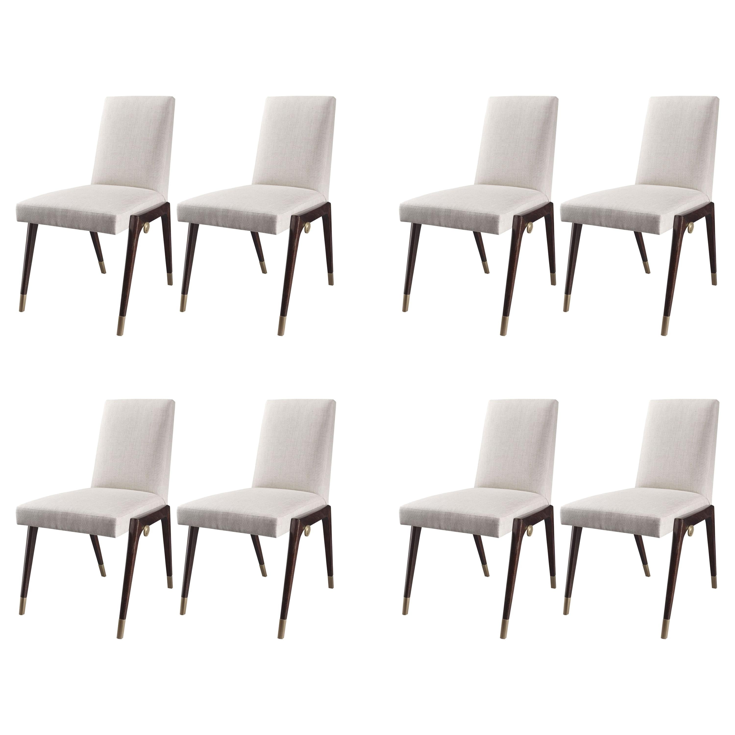 Set of 8 Sling Side Chairs by Thomas Pheasant for Baker