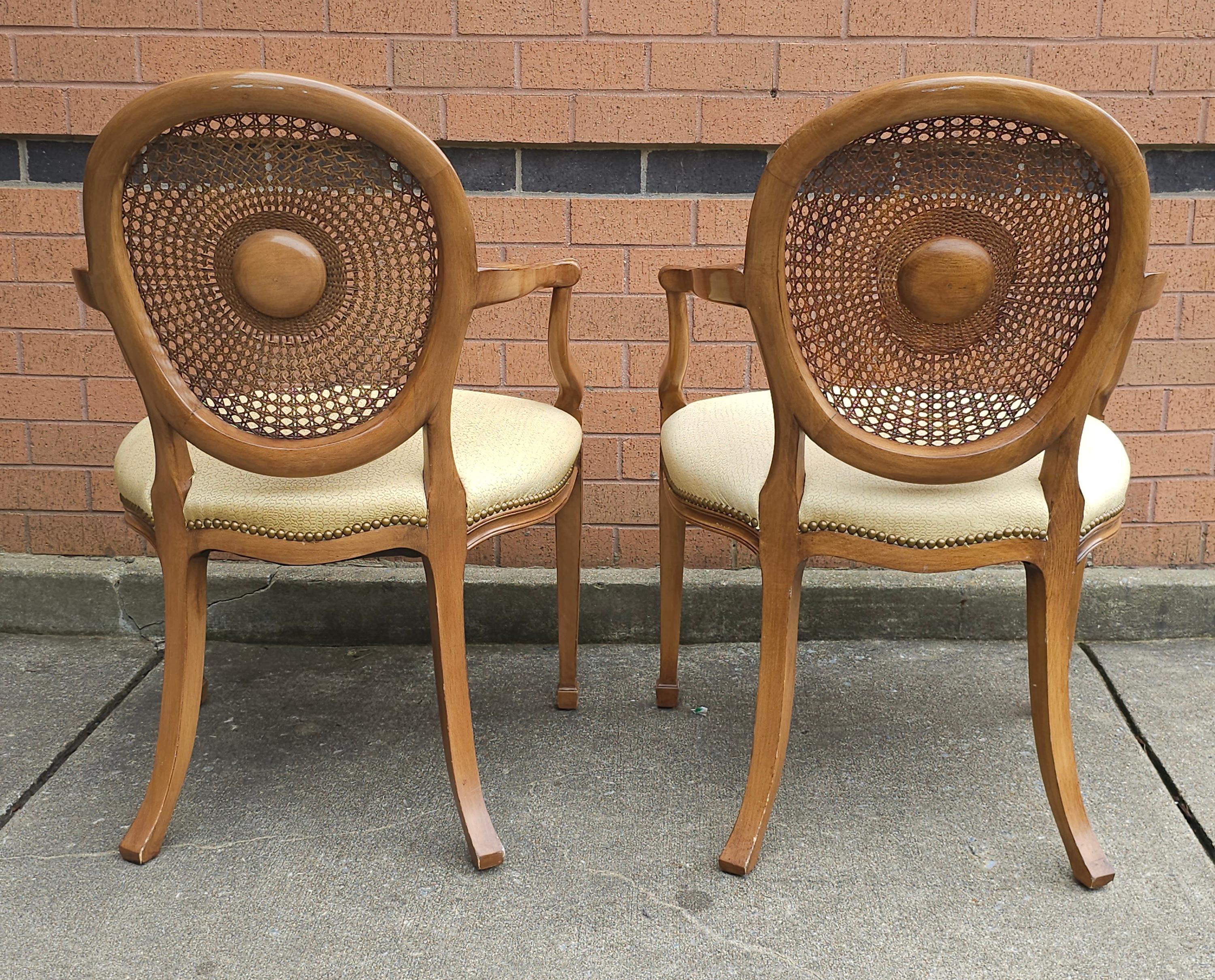 Set of 8 Smith & Watson N Y Louis XVI Caned Back And Upholstered Dining Chairs  For Sale 7