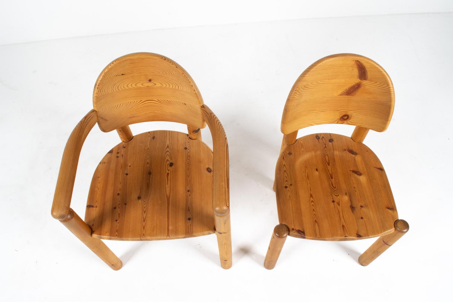 20ième siècle Lot de 8 chaises de salle à manger en pin massif de Rainer Daumiller pour Hirtshals Sawmill en vente