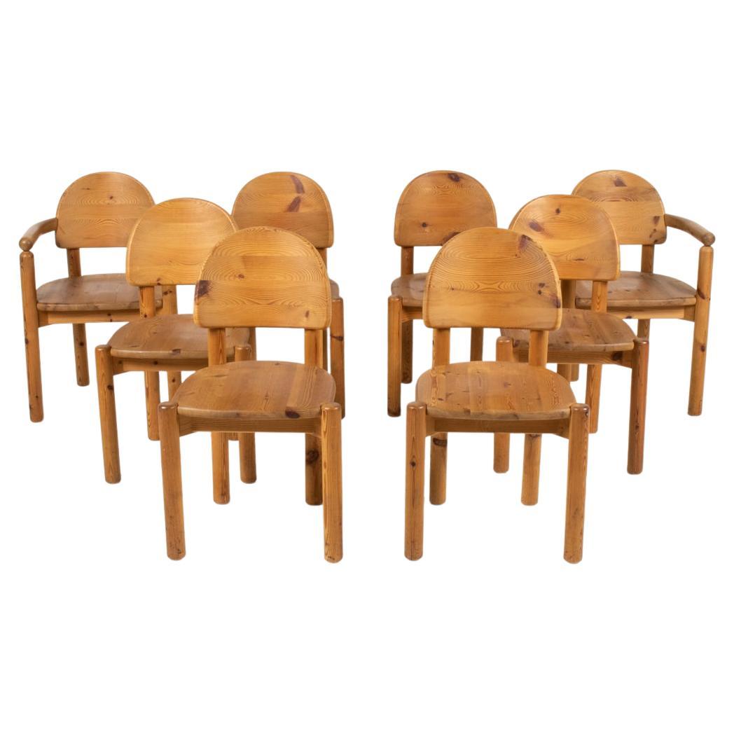 Set of '8' Solid Pine Dining Chairs by Rainer Daumiller for Hirtshals Sawmill For Sale