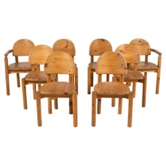 Retro Set of '8' Solid Pine Dining Chairs by Rainer Daumiller for Hirtshals Sawmill