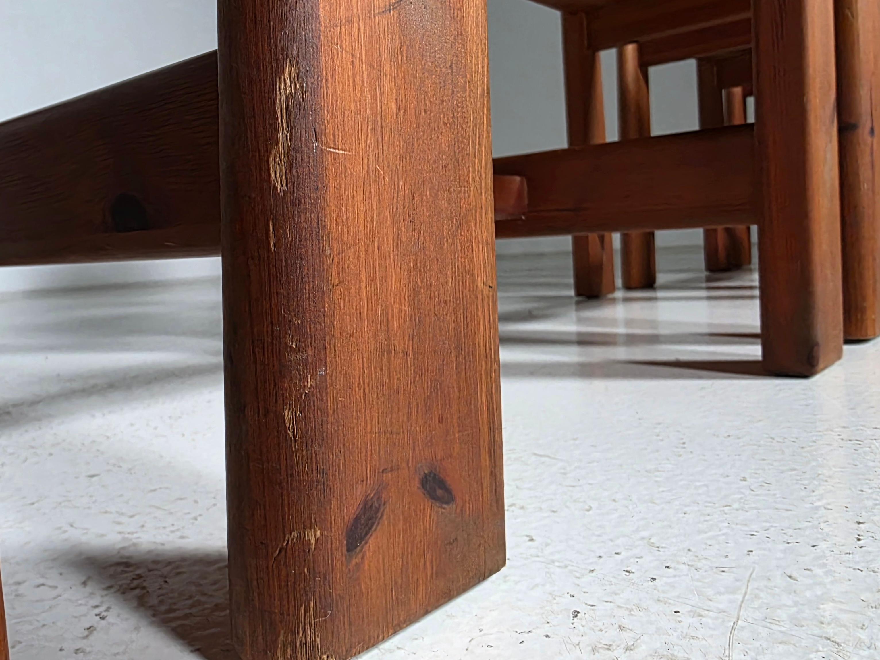 Set di 8 sedie da pranzo in legno di pino massiccio di Wasa Mobel Germania, anni '70 in vendita 7