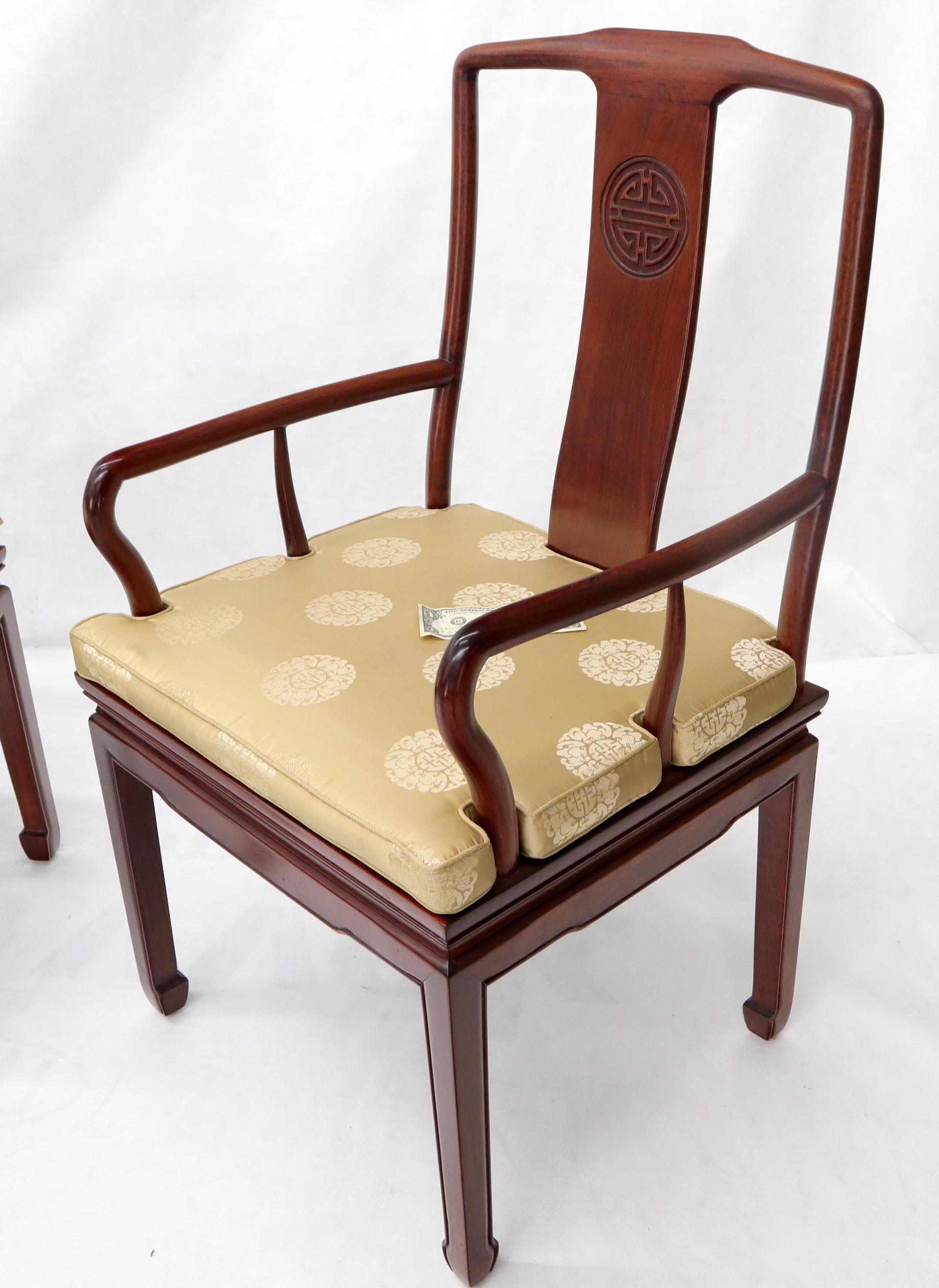 Set of 8 Solid Rosewood High Quality Chinese Asian Dining Room Chairs For Sale 5