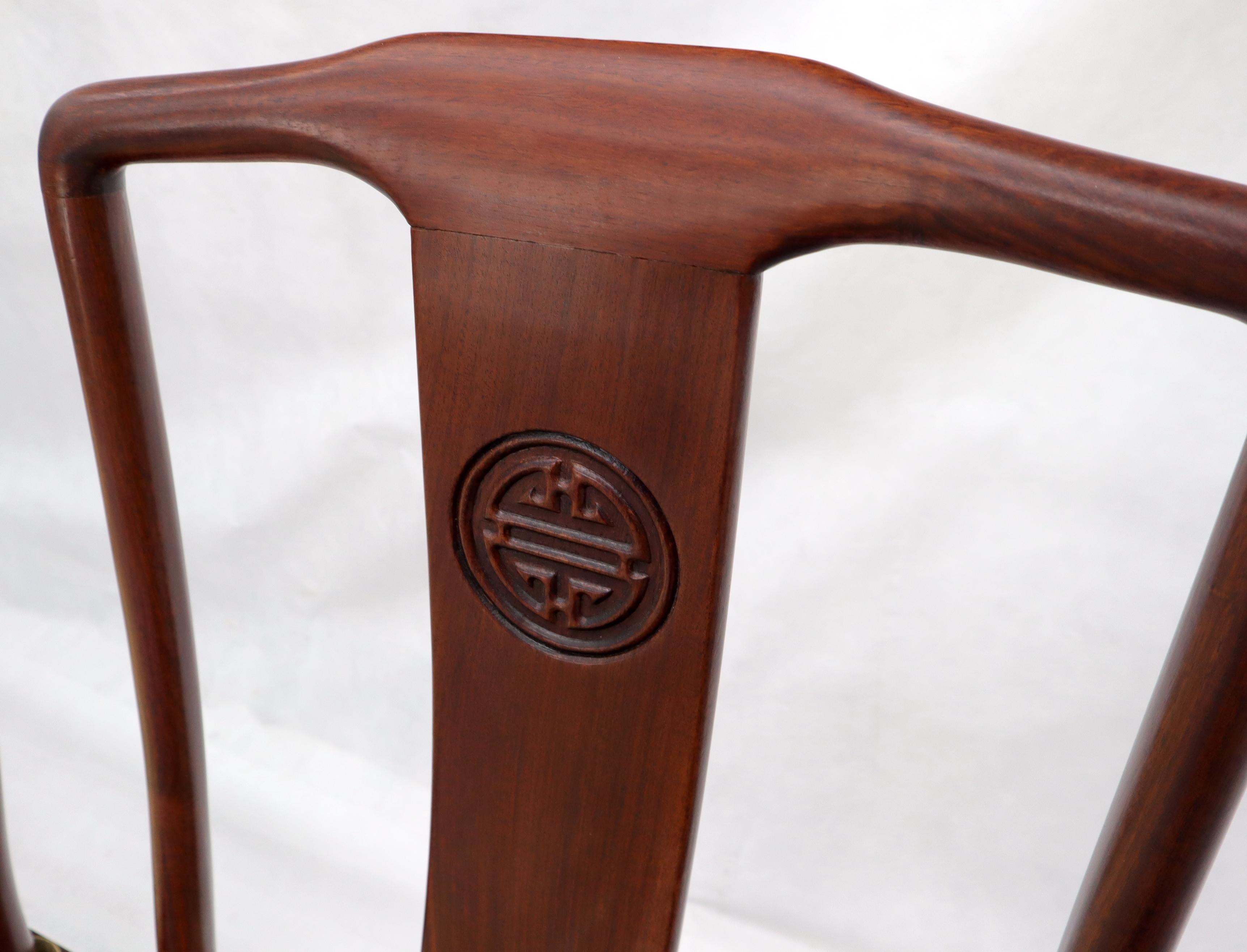 Set of 8 Solid Rosewood High Quality Chinese Asian Dining Room Chairs For Sale 8