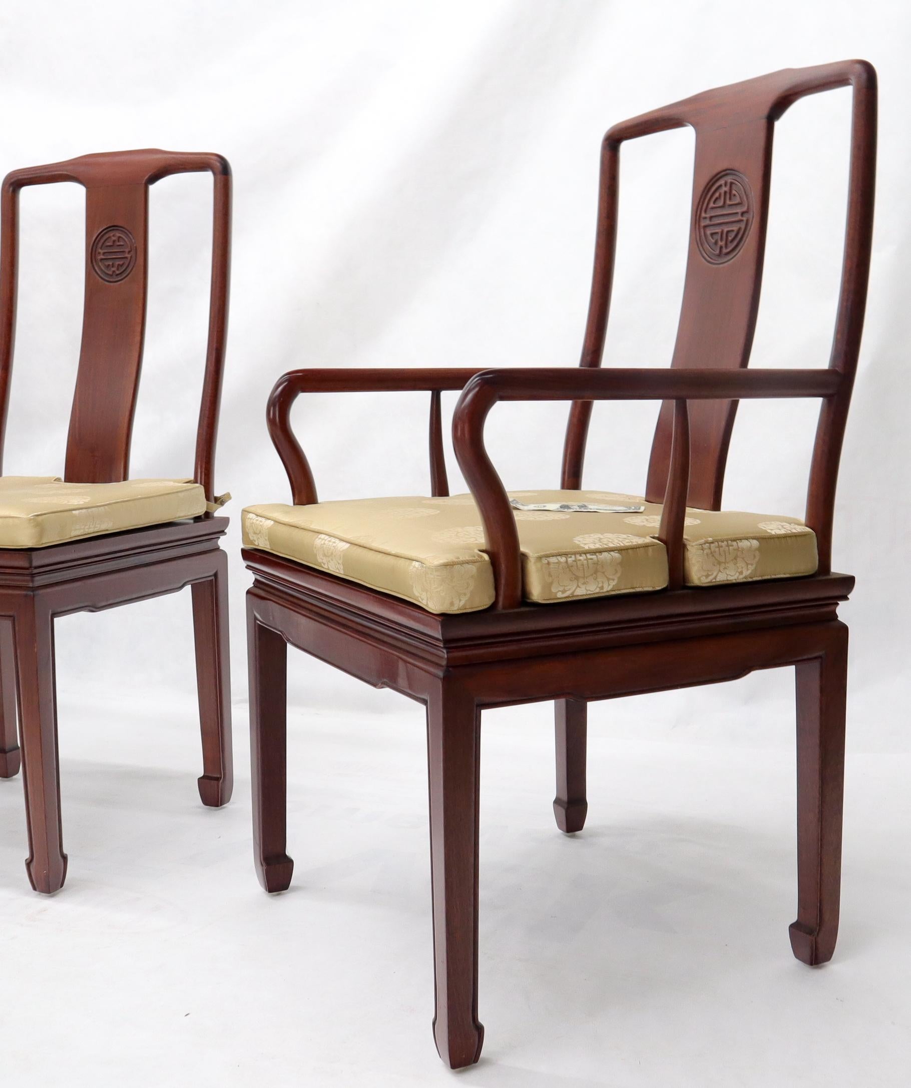 Set of 8 Solid Rosewood High Quality Chinese Asian Dining Room Chairs For Sale 1